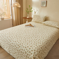Class A Old Coarse Cloth Cotton ThreePiece Set Cotton Bed Sheet Single Double Bed Single Household Single Product Pillowcase