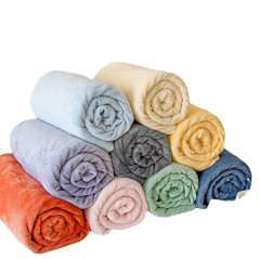 Winter Thick Warm Milk Velvet Single Sheet  Solid Color Sheet Plaid Coral Velvet Cushion Pillowcase Wholesale