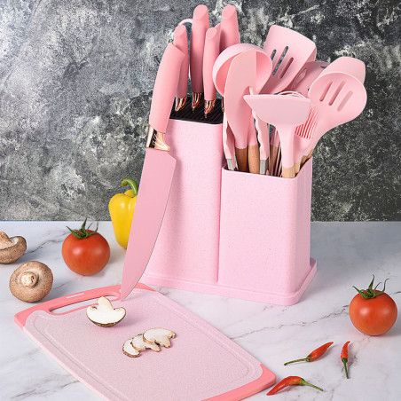 Silicone Kitchenware 19 Piece Set Nonstick Silicone Spatula
