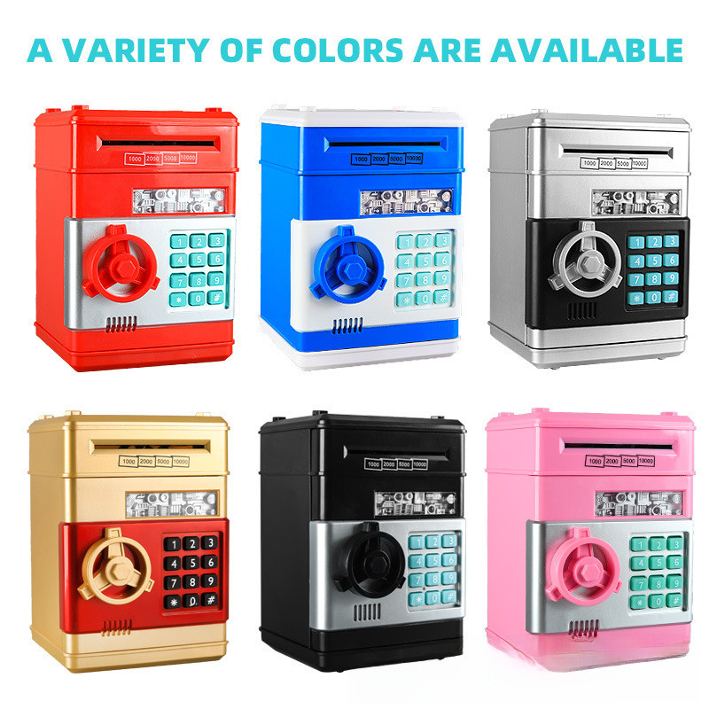Childrens Miniature Safe Deposit Box Hotel Antitheft Password Coin Saving Canister Fingerprint Recognition Security Storage