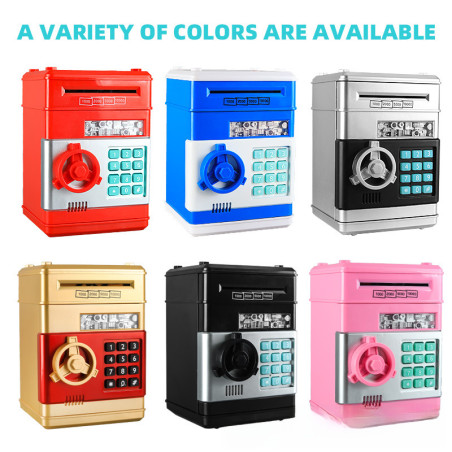 Childrens Miniature Safe Deposit Box Hotel Antitheft Password Coin Saving Canister Fingerprint Recognition Security Storage