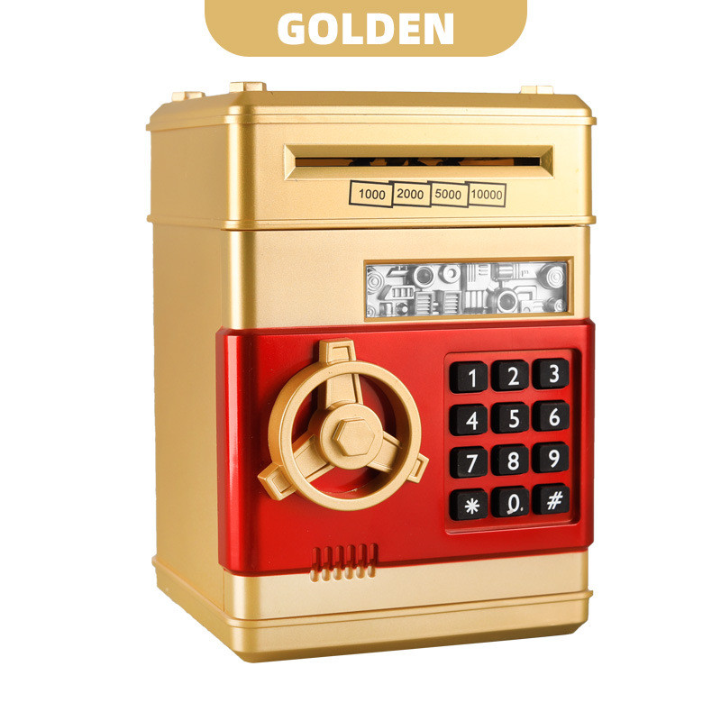 Childrens Miniature Safe Deposit Box Hotel Antitheft Password Coin Saving Canister Fingerprint Recognition Security Storage