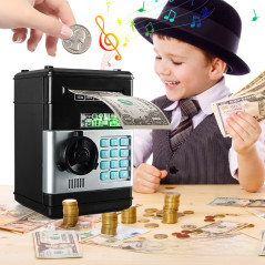 Childrens Miniature Safe Deposit Box Hotel Antitheft Password Coin Saving Canister Fingerprint Recognition Security Storage