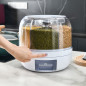 Rotating Cereal Dispenser Rice Dispenser Dry Food Storage Containers Transparent