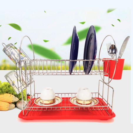a Generation Of Hair Kitchen Counter Draining Board Tableware Drying Rack Tray Multifunctional Tableware Draining Rack Bowl