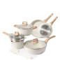Nonstick Pot Marble Rice White Set Pot Die Casting Pot Aluminum Pot Highgrade Cookware