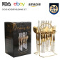 Stainless Steel Tableware 24 Piece Set Marble Pattern Knife And Fork Spoon Suit Imitation Ceramic Handle