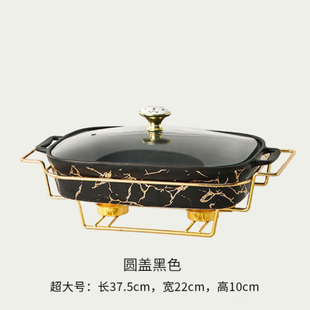 Crossborder Nordic Rectangular Binaural Ceramic Casserole Household Tableware Heating Hotel