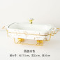 Crossborder Nordic Rectangular Binaural Ceramic Casserole Household Tableware Heating Hotel