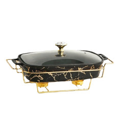 Crossborder Nordic Rectangular Binaural Ceramic Casserole Household Tableware Heating Hotel