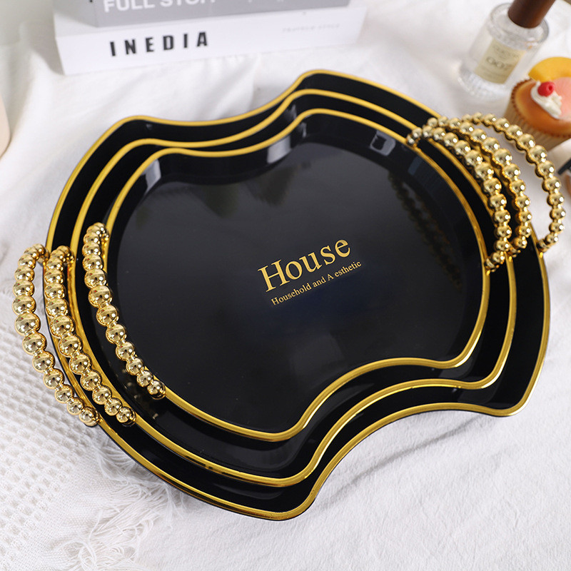 Fruit Plate Plastic Tray Pet Coffee Restaurant Household Crystal Plate Tea Cup High Sense In Stock Factory Outlet
