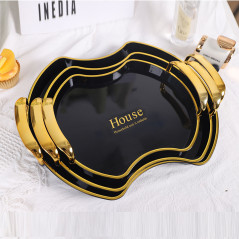 Fruit Plate Plastic Tray Pet Coffee Restaurant Household Crystal Plate Tea Cup High Sense In Stock Factory Outlet