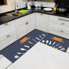 Cartoon Floor Mat Kitchen Carpet Simple Bathroom Doorway Household Long Foot Mat Entrance Mat Crystal Velvet Floor Mat