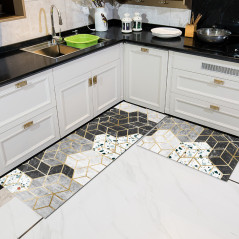 Cartoon Floor Mat Kitchen Carpet Simple Bathroom Doorway Household Long Foot Mat Entrance Mat Crystal Velvet Floor Mat