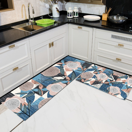 Cartoon Floor Mat Kitchen Carpet Simple Bathroom Doorway Household Long Foot Mat Entrance Mat Crystal Velvet Floor Mat