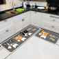 Cartoon Floor Mat Kitchen Carpet Simple Bathroom Doorway Household Long Foot Mat Entrance Mat Crystal Velvet Floor Mat