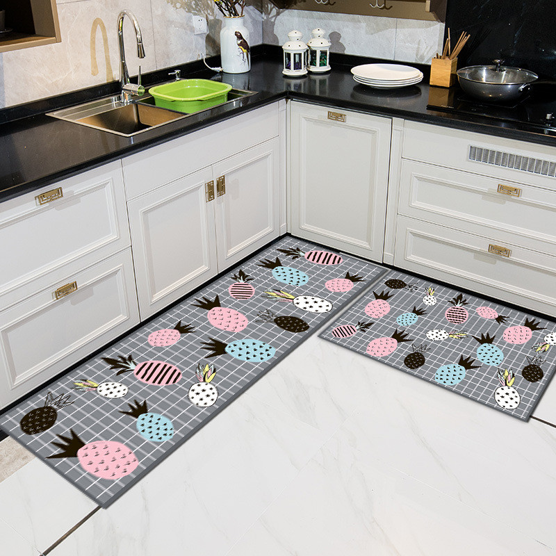 Cartoon Floor Mat Kitchen Carpet Simple Bathroom Doorway Household Long Foot Mat Entrance Mat Crystal Velvet Floor Mat