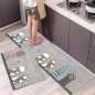 Cartoon Floor Mat Kitchen Carpet Simple Bathroom Doorway Household Long Foot Mat Entrance Mat Crystal Velvet Floor Mat